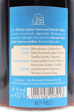 Schraml - Stonewood Bairish Coffee Whisky Likör -Der Schnapsstodl Verkäufe DSC00330