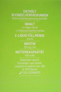 LP 4:20 - E-Zigarette Green Apple 10 Stück Sparset -Der Schnapsstodl Verkäufe DSC09881