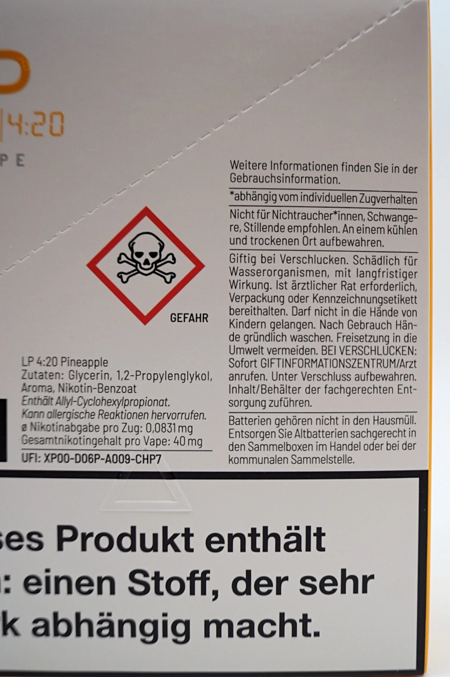 LP 4:20 - E-Zigarette Pineapple 10 Stück Sparset 7 LP 4:20 - E-Zigarette Pineapple 10 Stück Sparset – Bild 5