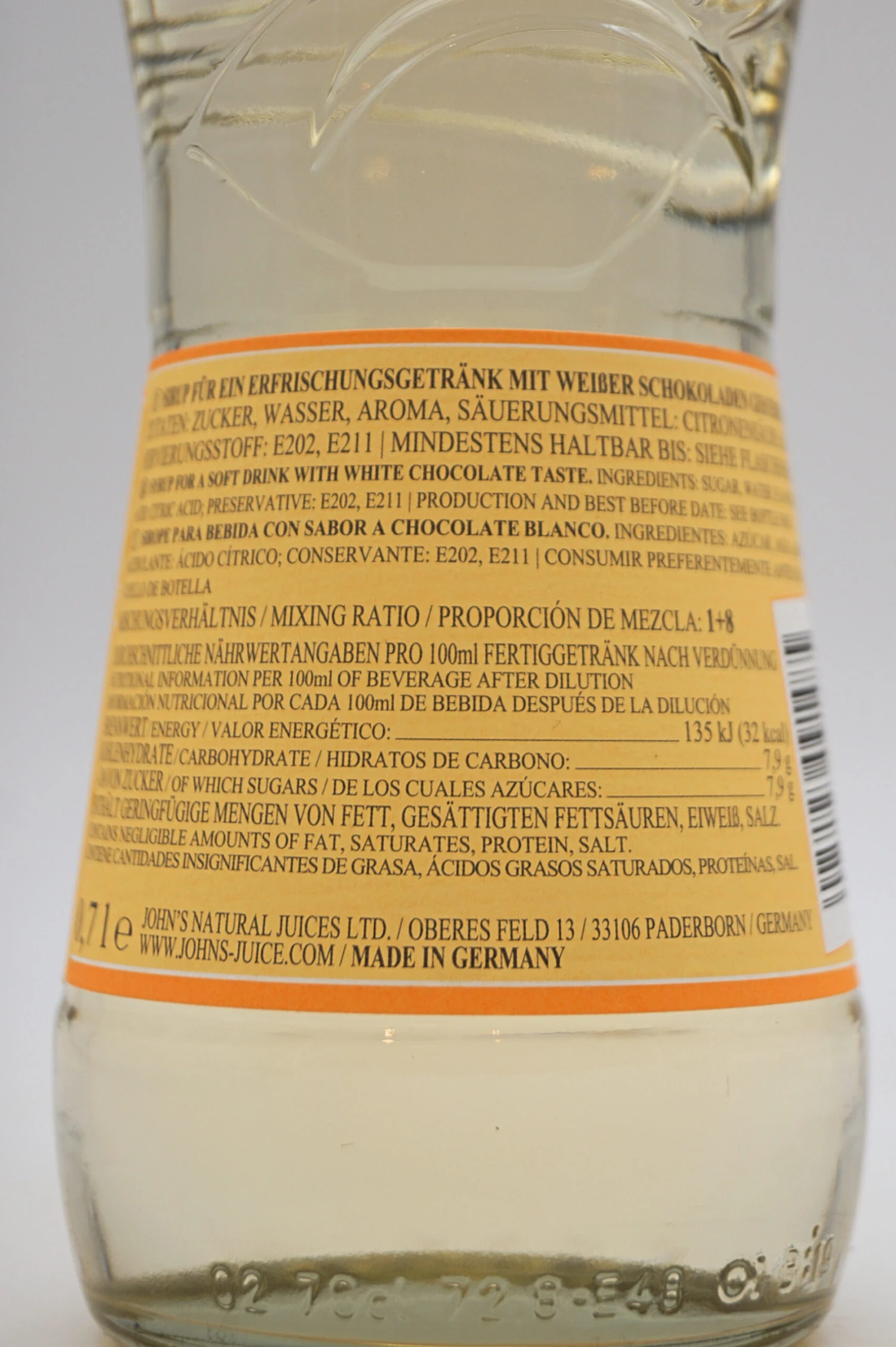 Johns - Weiße Schokolade Sirup 6 Johns - Weiße Schokolade Sirup – Bild 4