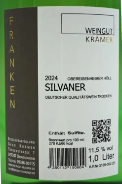 Weingut Krämer - SILVANER 2024 -Der Schnapsstodl Verkäufe KramerSilvaner2