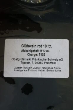 Kelterei Pretzfeld - Glühwein Rot Bag In Box 2 X 10 Liter -Der Schnapsstodl Verkäufe Pretzfelder10LBIBGlhweinRot