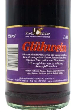 Kelterei Pretzfeld - Roter Glühwein -Der Schnapsstodl Verkäufe PretzfelderGlhweinRot3