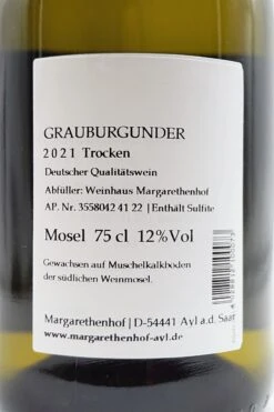 Margarethenhof - Grauburgunder Trocken 2021 -Der Schnapsstodl Verkäufe dsc00492 1