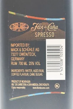 Flor De Cana - Spresso Coffee Liqueur 12 Flor De Cana - Spresso Coffee Liqueur -Der Schnapsstodl Verkäufe dsc01461