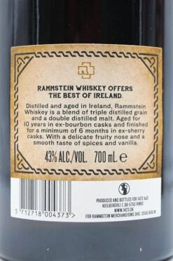 Rammstein - 10 Jahre Sherry Cask Finish Irish Whiskey -Der Schnapsstodl Verkäufe dsc01618