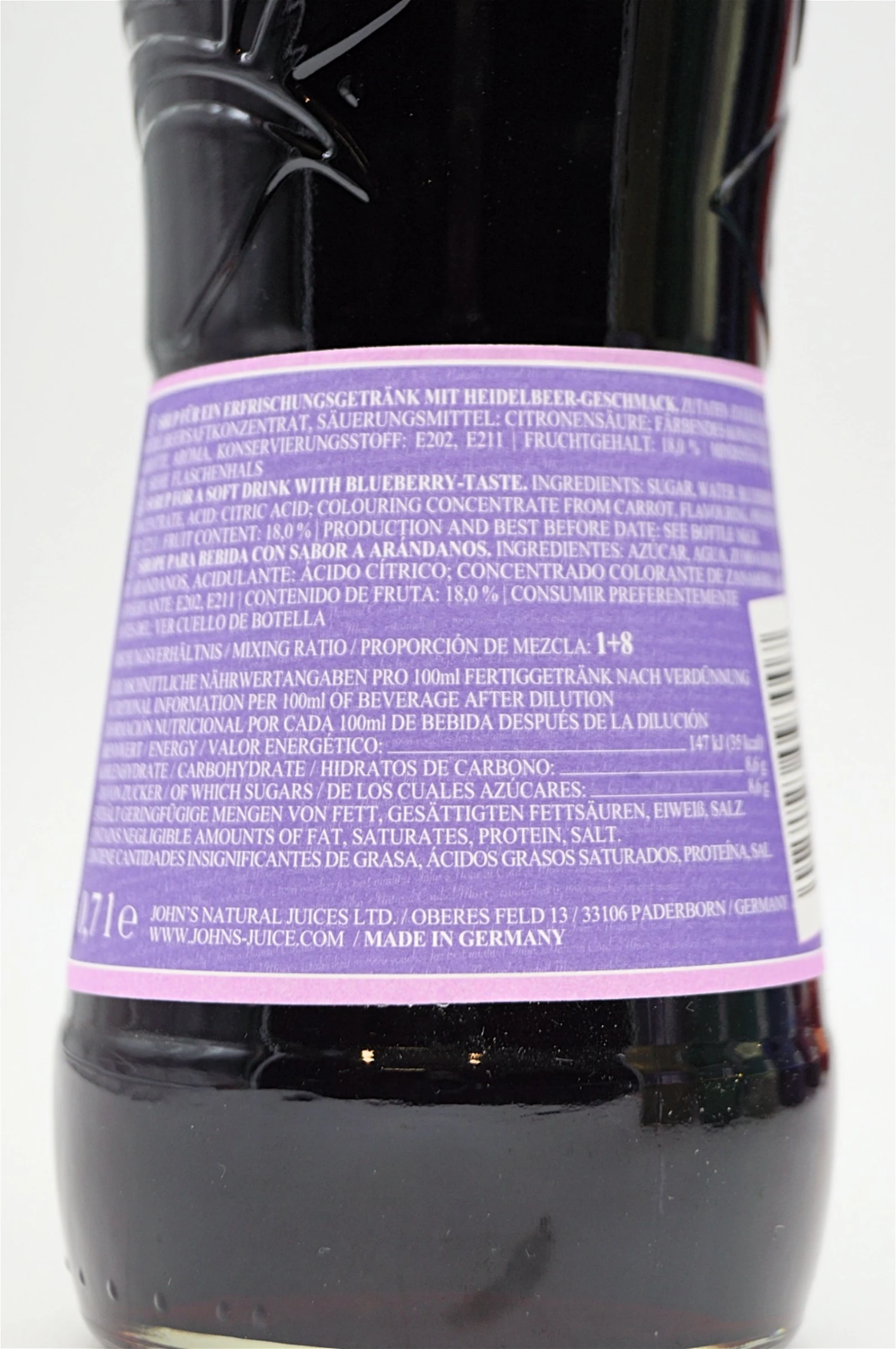 Johns - Heidelbeere Sirup 6 Johns - Heidelbeere Sirup – Bild 4