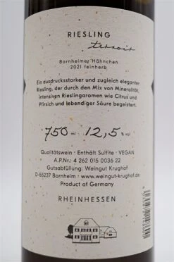 Weingut Krughof - RIESLING Feinherb 2021 -Der Schnapsstodl Verkäufe dsc08814