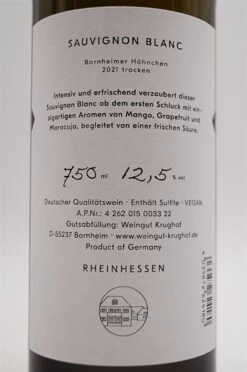 Weingut Krughof - SAUVIGNON BLANC Trocken 2021 -Der Schnapsstodl Verkäufe dsc08818