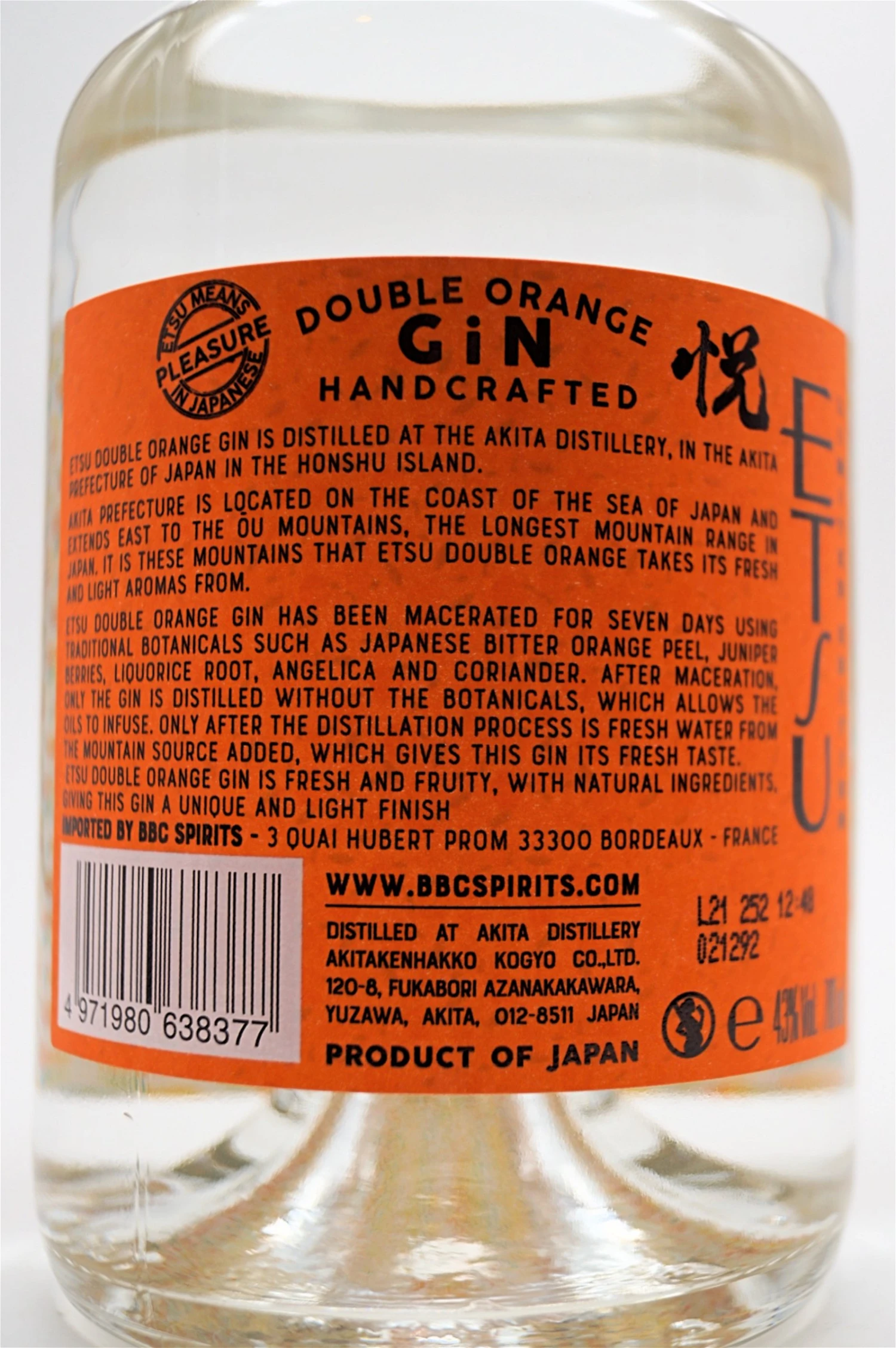 Etsu - Double Orange Gin 7 Etsu - Double Orange Gin – Bild 5