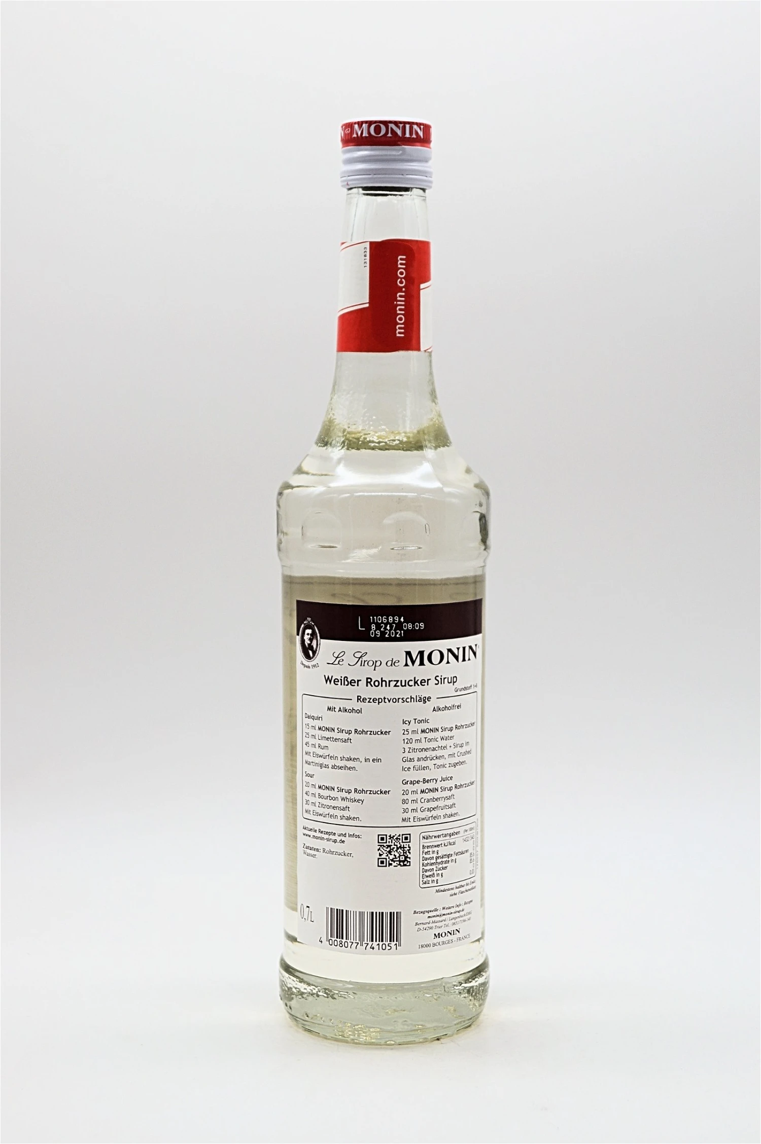 Monin - Weißer Rohrzucker Sirup 4 Monin - Weißer Rohrzucker Sirup – Bild 2