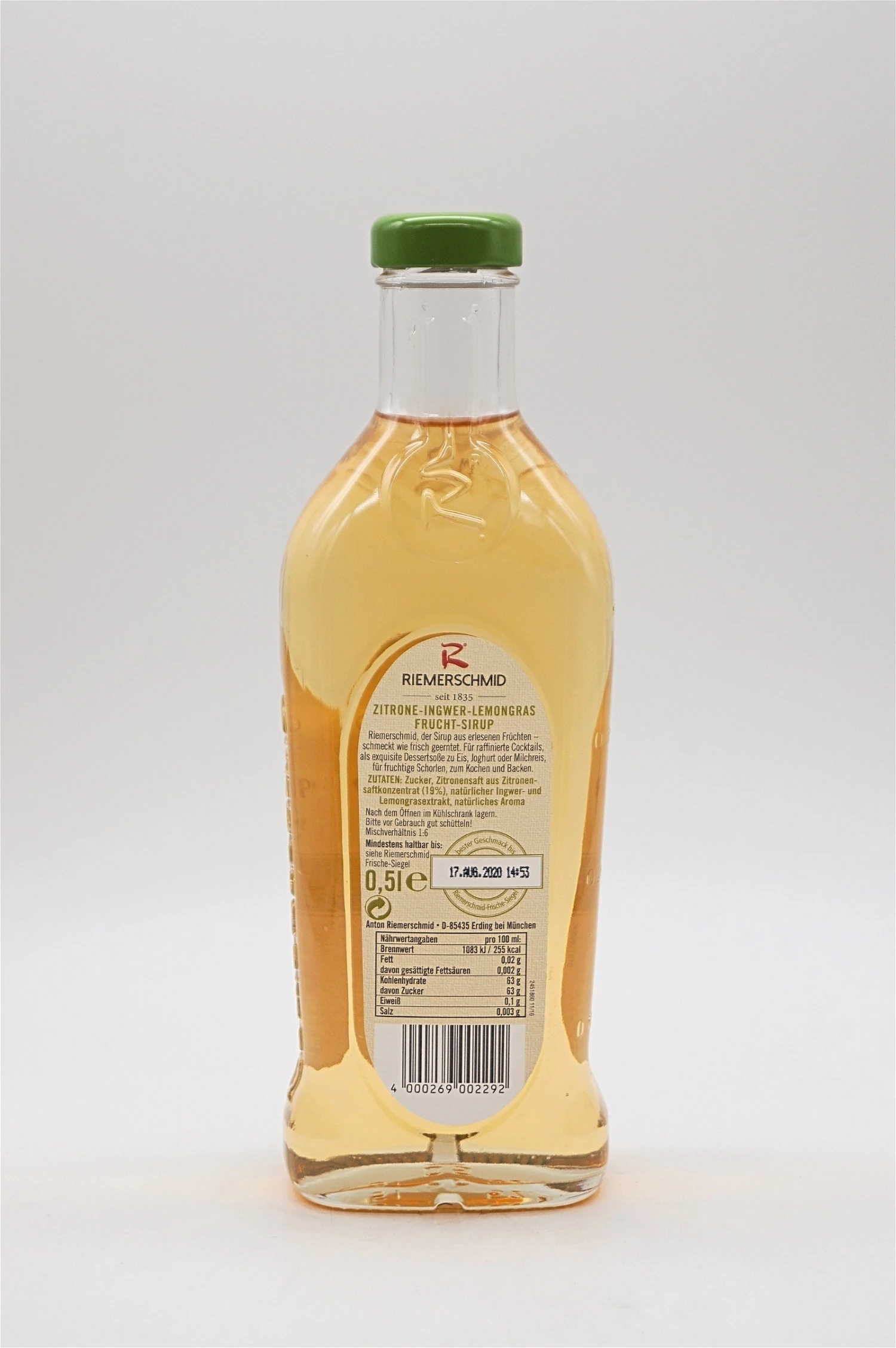 Riemerschmid - Frucht Sirup Zitrone Ingwer Lemongras 4 Riemerschmid - Frucht Sirup Zitrone Ingwer Lemongras – Bild 2