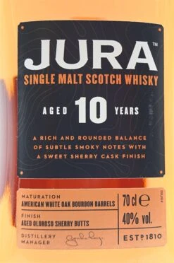 Jura - 10 Jahre Single Malt Scotch Whisky -Der Schnapsstodl Verkäufe dsc09573